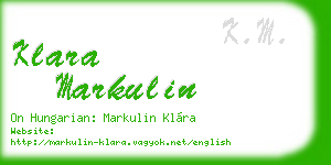 klara markulin business card